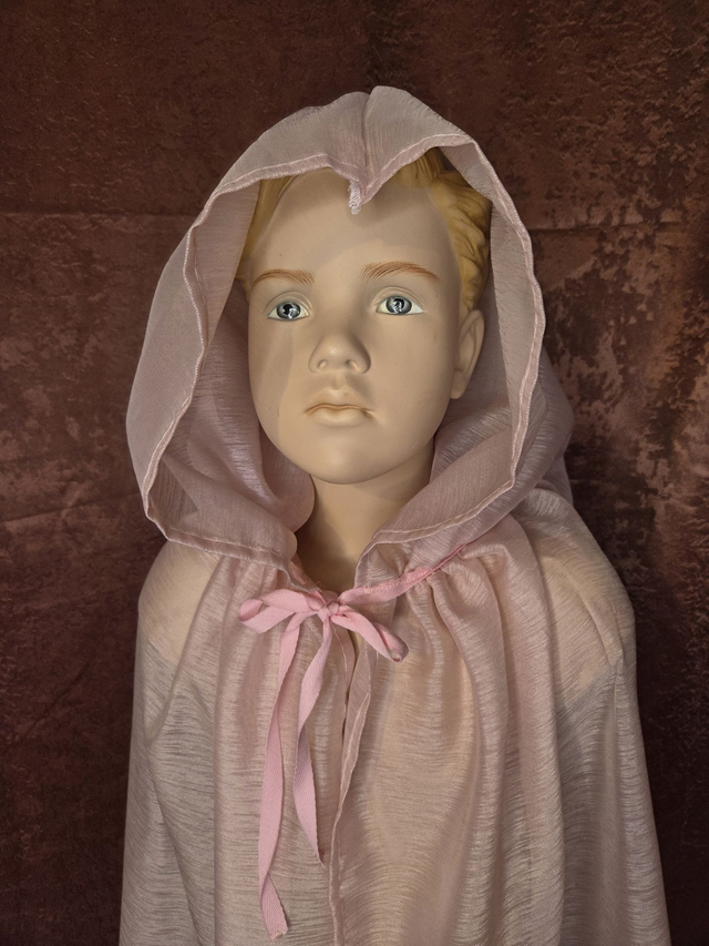 Cape de déguisement rose à ruban rose