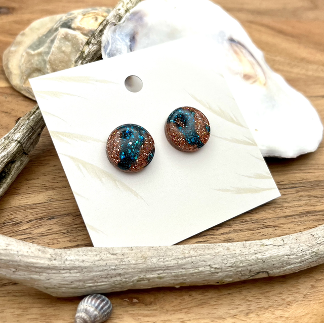 Ohrstecker Türkis Kupfer leicht und hautfreundlich 