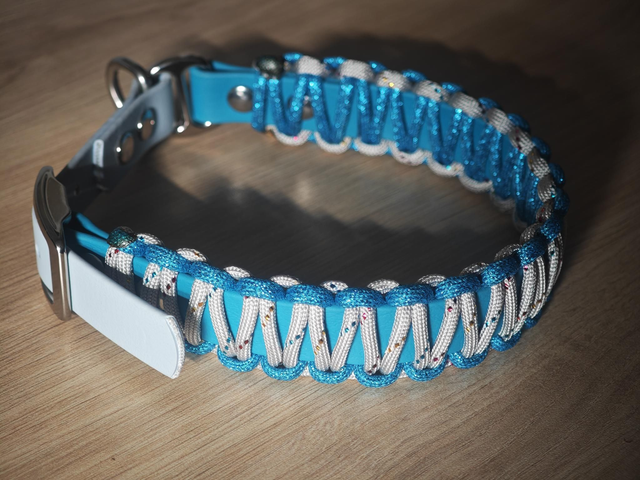 Collier en biothane + paracorde tressé par dessus RÉGLABLE