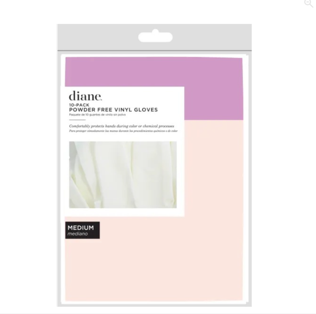 Diane: 10pcs Medium Vinyl PF Glove White (D8076)