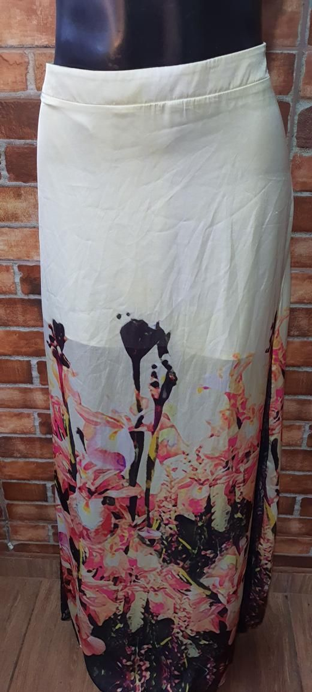 Saia Longa Estampada Cetim