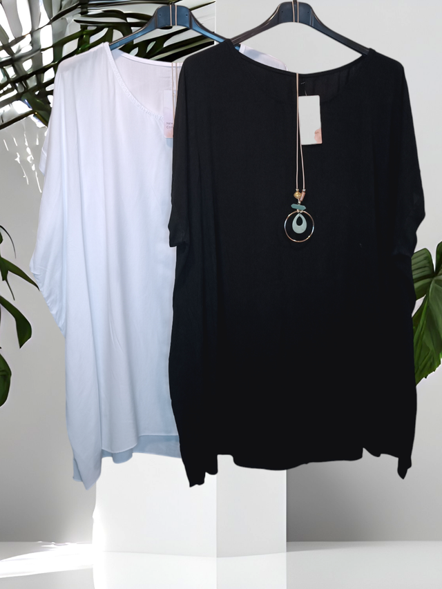 Tunika/Blusenshirt Gr. 48-52 weiß