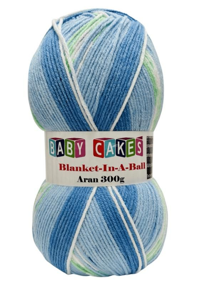 Woolcraft Baby Cakes in a Blanket Aran 300g - 03 Blue & Green