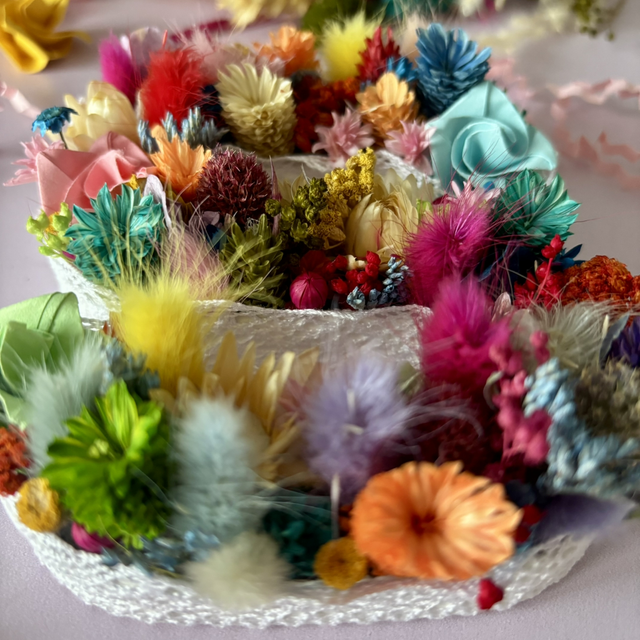 Lettre en carton fleurie Multicolore - Petit Format-