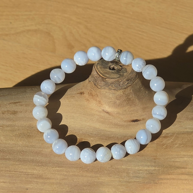 Bracelet calcédoine bleue