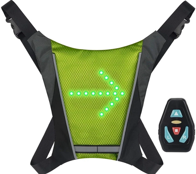 Gilet Clignotant Vélo trottinette LED Réfléchissant 5Mode Rechargeable Télécomma
