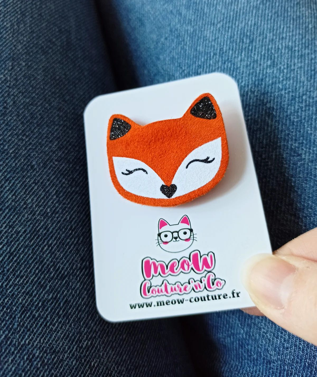 Broche Renard en Cuir