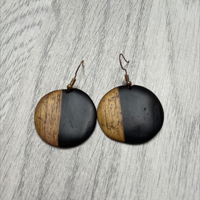 Earrings: two tone vertical