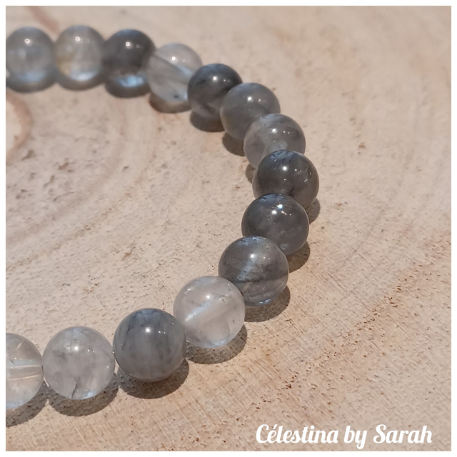 Bracelet Quartz Gris 6mm Taille Dame