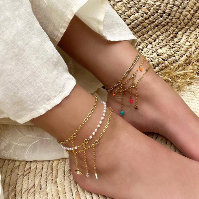 Anklet Pearl Chain Pearl Chip