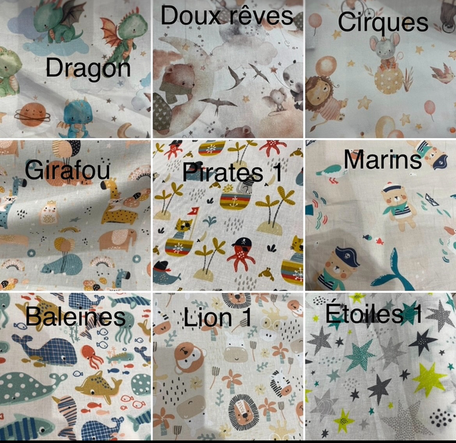 Serviette de cantine maternelle (à motifs )