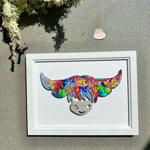 Duncan the Coo original colourful painting