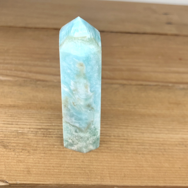 Obélisque Aragonite bleue AA semi polie 