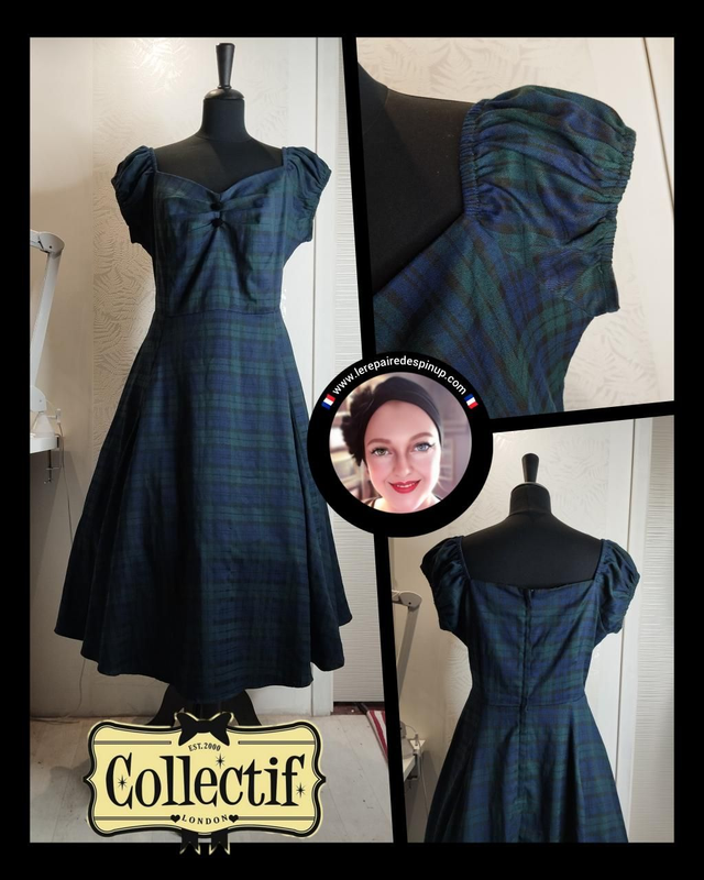 Robe Collectif Dolorès Black watch Cheeck T46