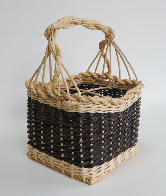 Panier 4 bouteilles - Anse cordelée