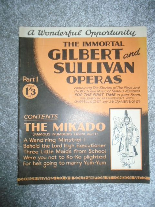The Mikado The Immortal Gilbert and Sullivan Operas Sheet Music