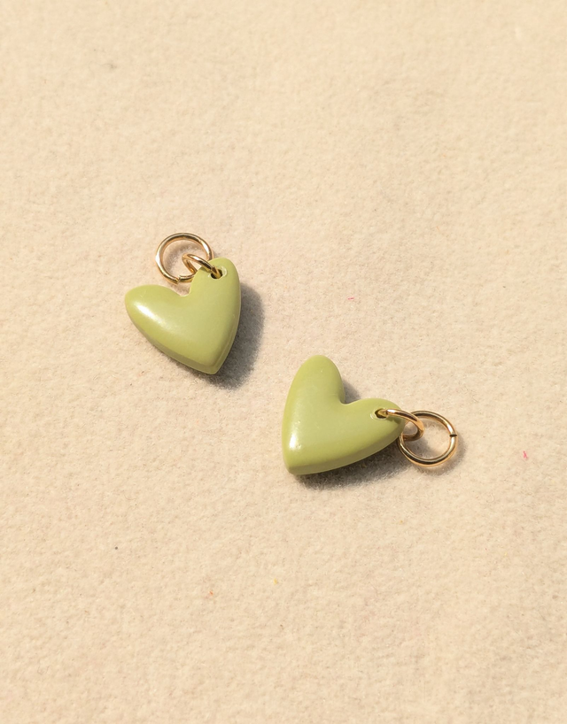 Charm cœur vert pistache