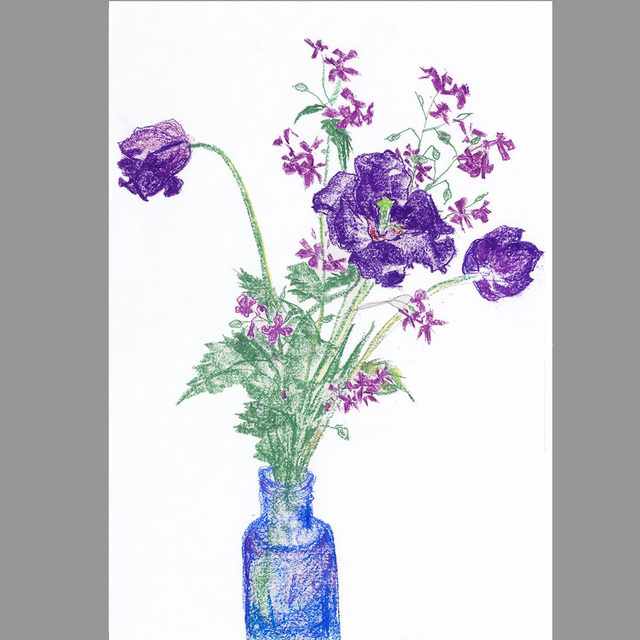 Card 'Purple Tulips and Honesty'