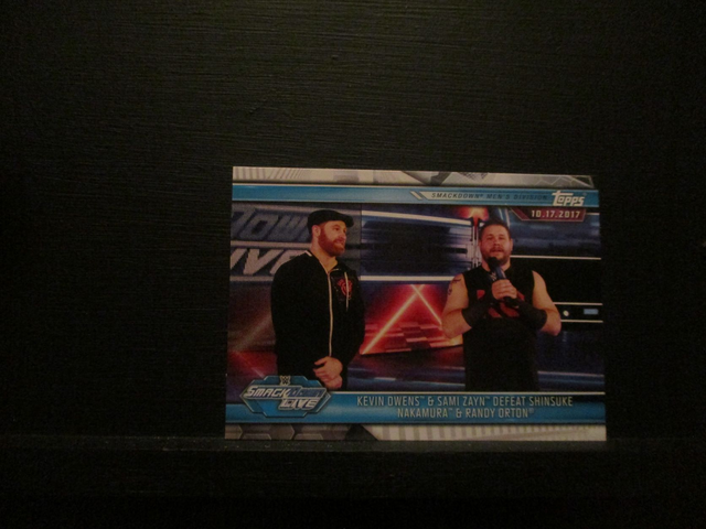 Kevin Owens &amp; Sami Zayn Defeats Shinsuke Nakamura &amp; Randy Orton - Champions Original Trading Card #65