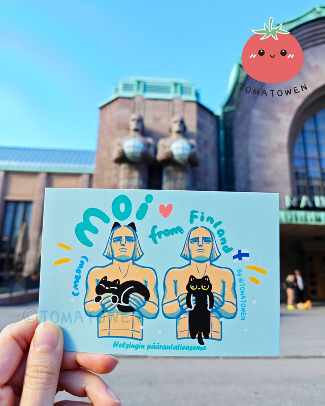 Postcard: Helsinki Railway station Moi from Finland