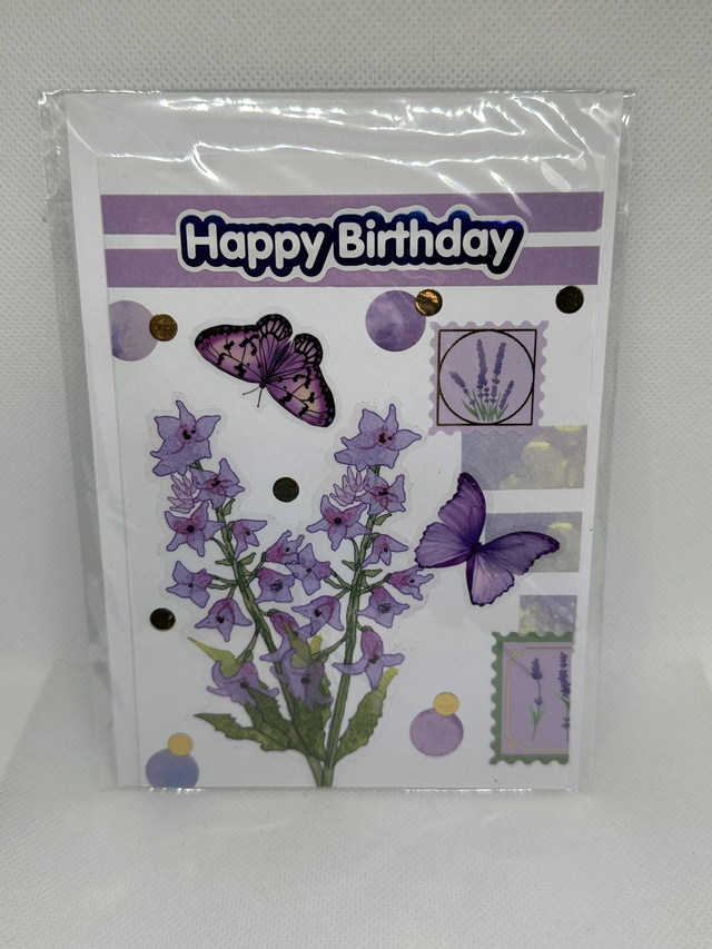 Geburtstagskarte Blumentraum in Violett