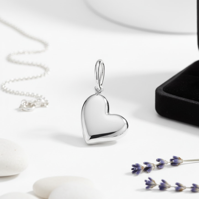 Pendente de Coração Prateado