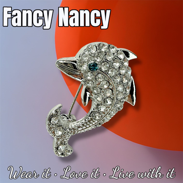 Diamante dolphin brooch - Fancy Nancy fashion