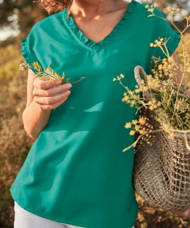 Blouse col volanté T36 (Blancheporte) 