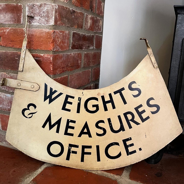 Early 1930’s/ 40’s Weights &amp; Measures Office Sign