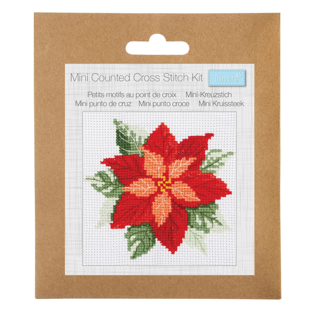 Counted Cross Stitch Kit: Mini: Poinsettia