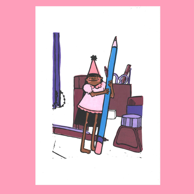 Penny's Pencil Linoprint - Mixed Colours