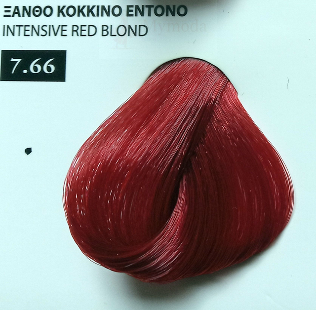 ΒΑΦΗ ΜΑΛΛΙΩΝ EXCLUSIVE ΣΕ ΕΠΑΓΓΕΛΜΑΤΙΚΗ ΣΥΣΚΕΥΑΣΙΑ 100ml Νο 7.66 ΞΑΝΘΟ ΚΟΚΚΙΝΟ ΕΝΤΟΝΟ