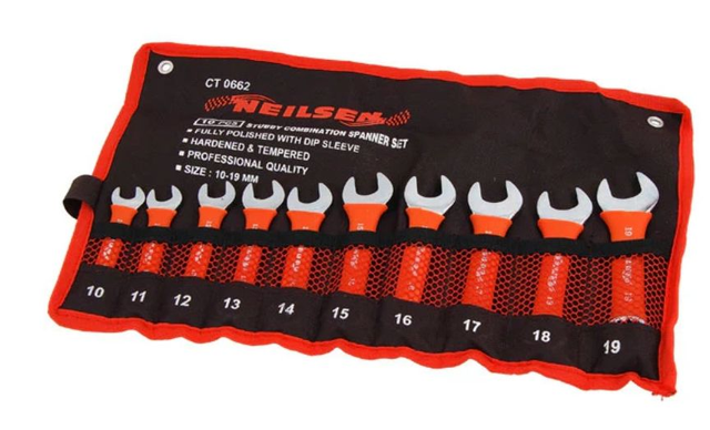 10 PC STUBBY COMBINATION SPANNER SET