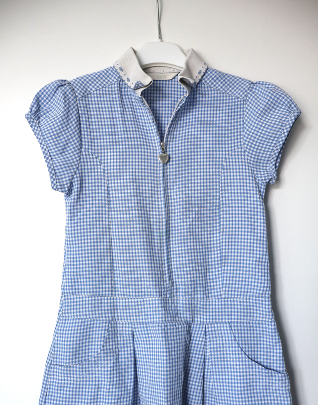 Gingham summer dress with zip