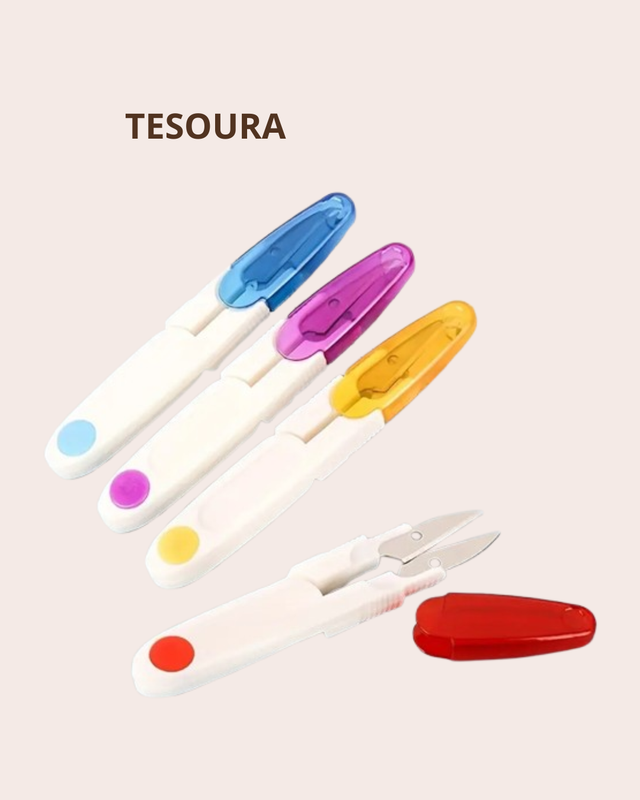  Tesoura Cortadora de Fio em Forma de U em Aço Inox com tampa