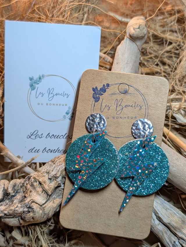 Boucles d'oreilles Queen turquoise qu014