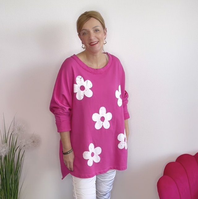 Shirt „Flower“ AA ca.70/80 L ca.80/90