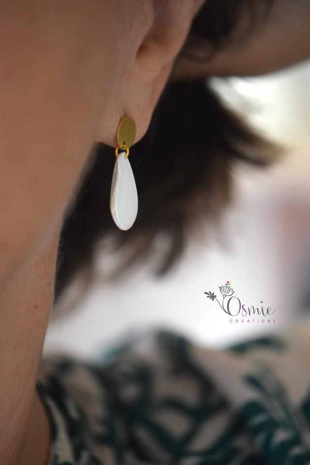 Boucles d&#039;oreilles - Collection Victoire - Blanches