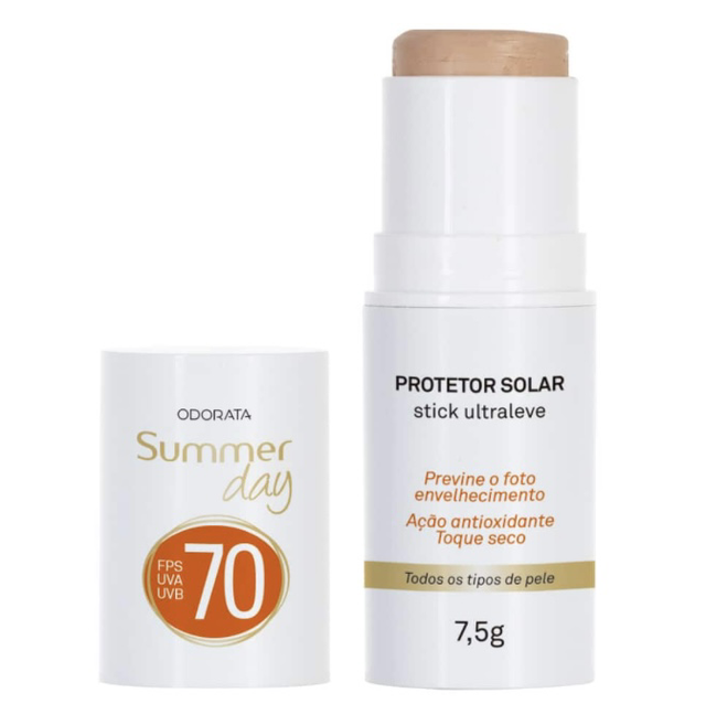 Protetor Solar Stick FPS 70 Pele Média 7,5g Summer Day