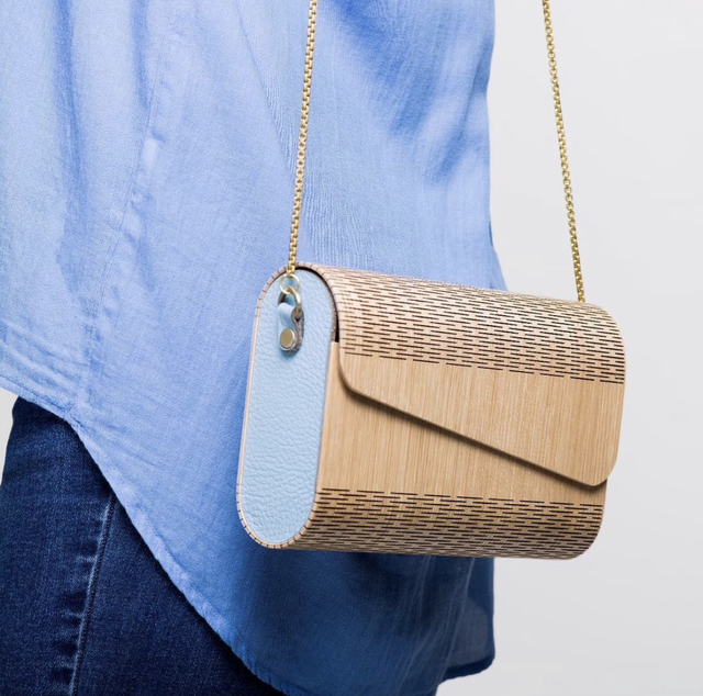 Sac en bois Irène Magnétique bleu / Noüne