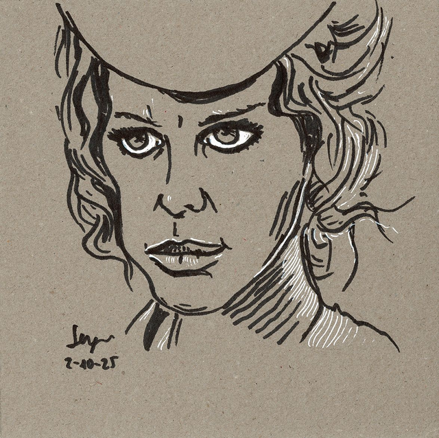 Dibujo: Retrato de Claudia Cardinale (Hasta que llegó su hora)