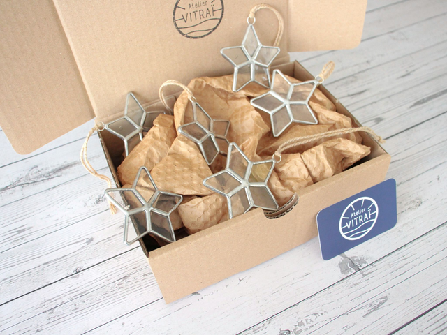 ⭐ Coffret de suspensions étoiles en vitrail