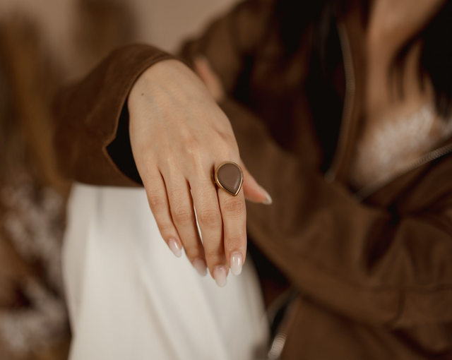 Ring with Polymer Clay ~ Drop