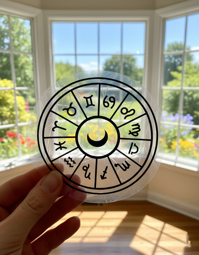 Attrape soleil sticker de fenêtre Roue du Zodiaque 