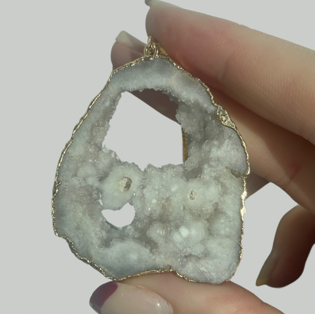 White geode necklace