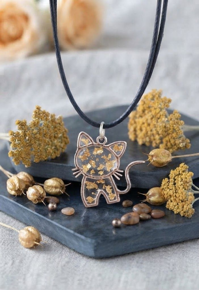 Collier pendentif chat argent 