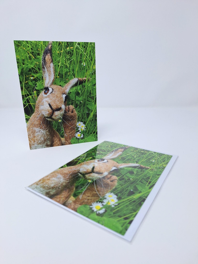 I Hare You, blank greetings card, art card  