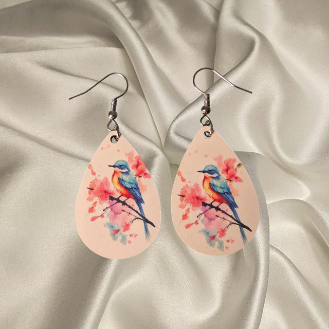 N°53 Boucles d'oreilles goutte petite fantaisie hypoallergénique 