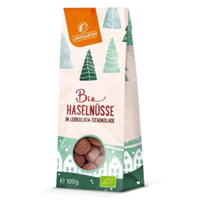 Landgarten Haselnüsse in Lebkuchenschokolade 100g Tüte
