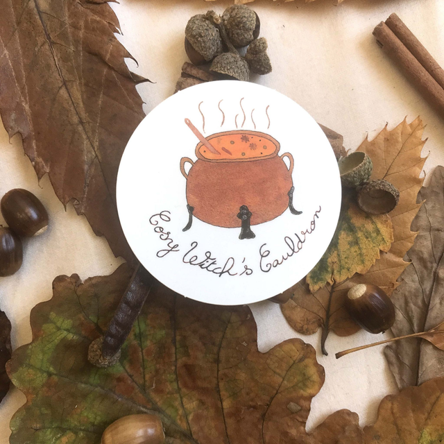 Sticker Cosy witch's cauldron